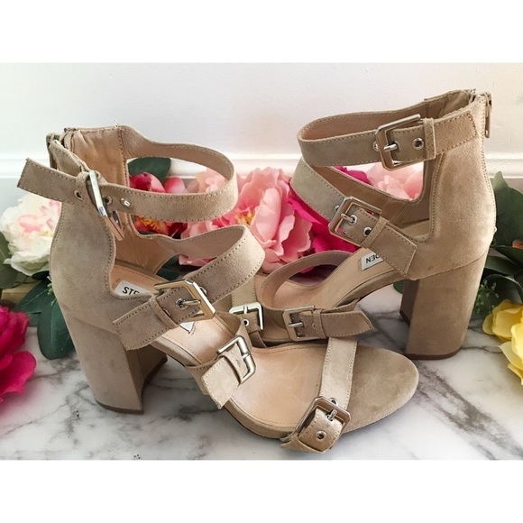 Steve Madden Shoes - Steve Madden Shani Suede Leather 3-Straps Heels 9​​​​​